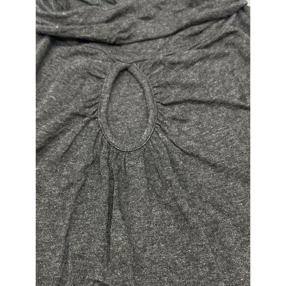 spense long sleeve turtle neck shirt gray viscose blend bust cut out medium READ - Picture 6 of 6